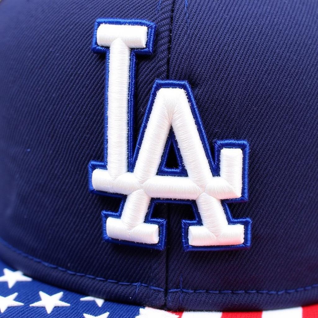 Close-Up of LA Dodgers American Flag Hat