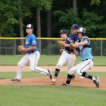 Club baseball division 2 action shot showing players competing in a game.