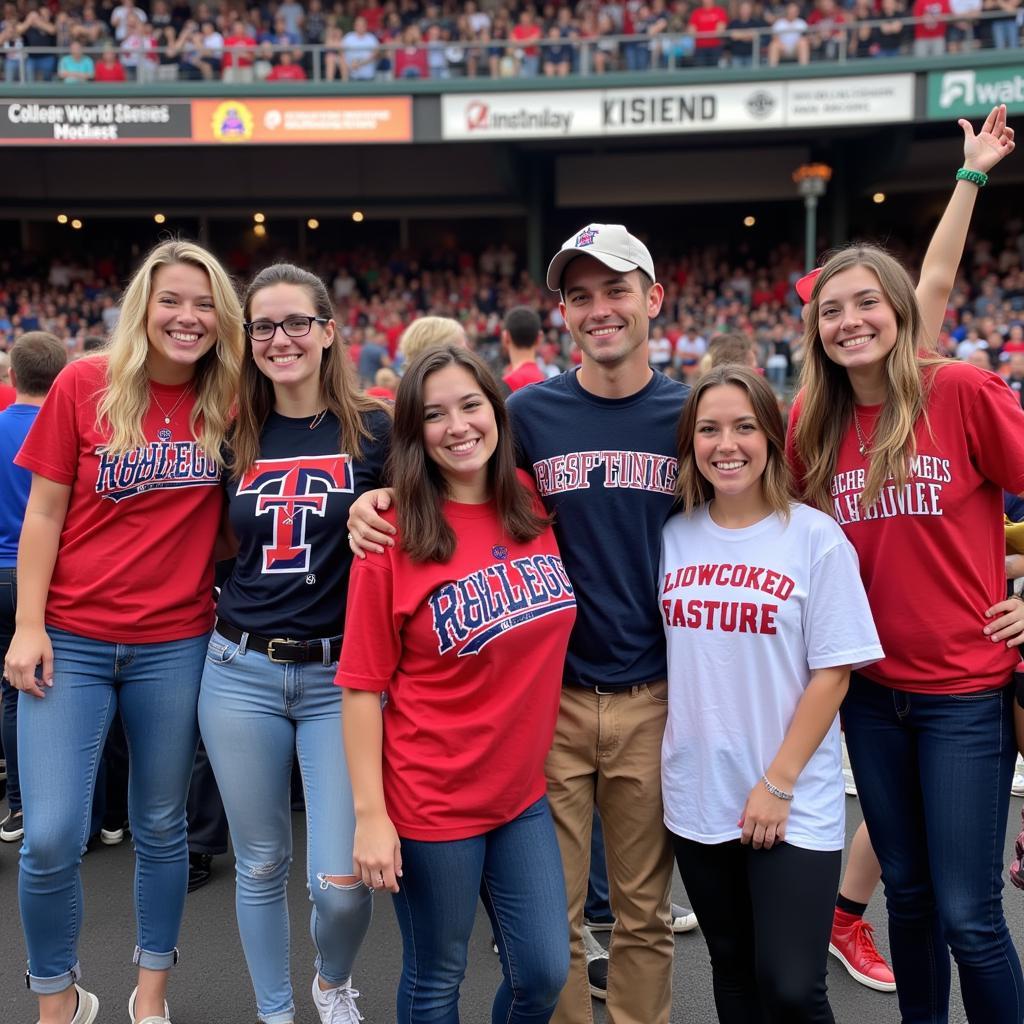 College World Series Fans Wearing T-Shirts