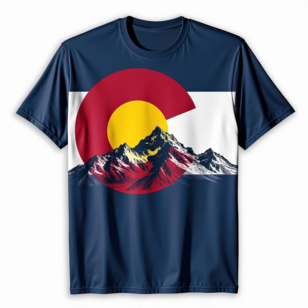 Colorado Flag T-shirt with Mountain Silhouette