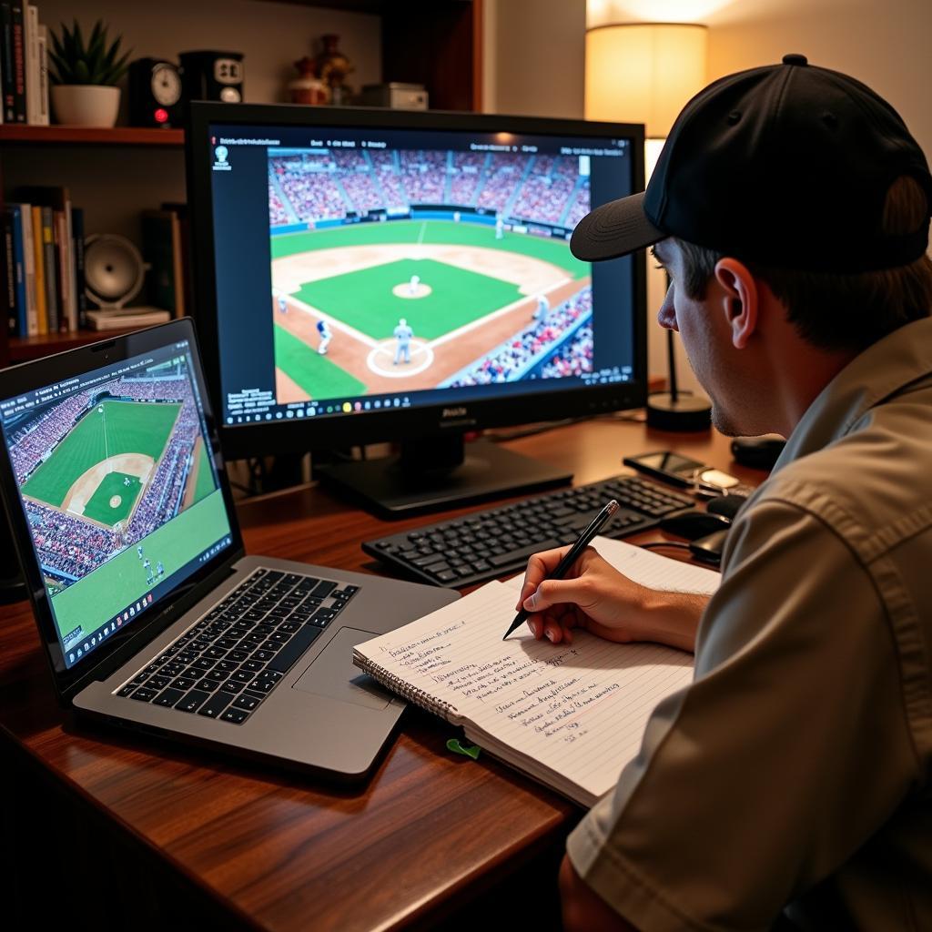 Colorado Rockies Scout writing a report