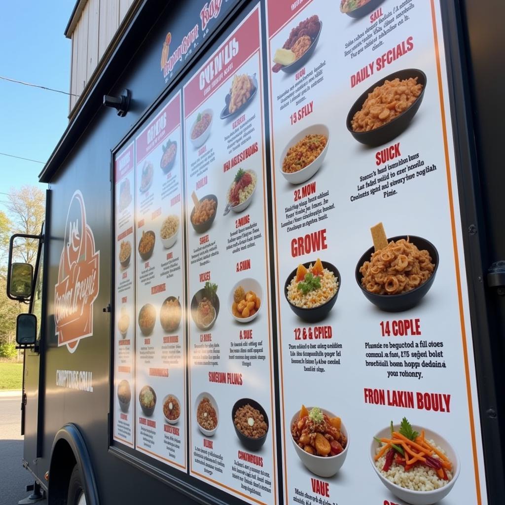 Comfort Bowl Food Truck Menu Board