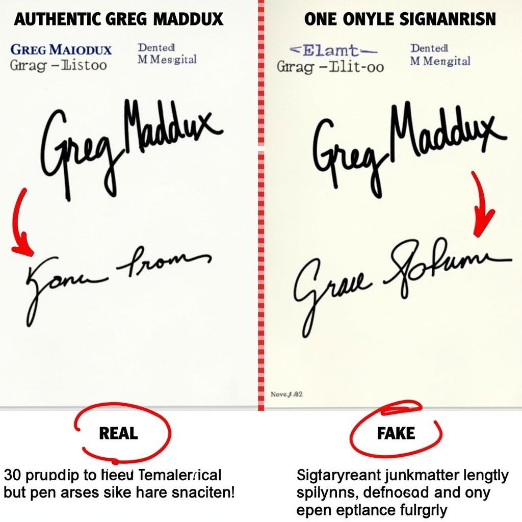 Comparing Authentic and Fake Greg Maddux Signatures