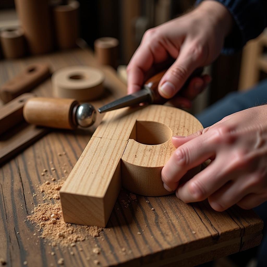 Craftsman Shaping a Wooden P Object