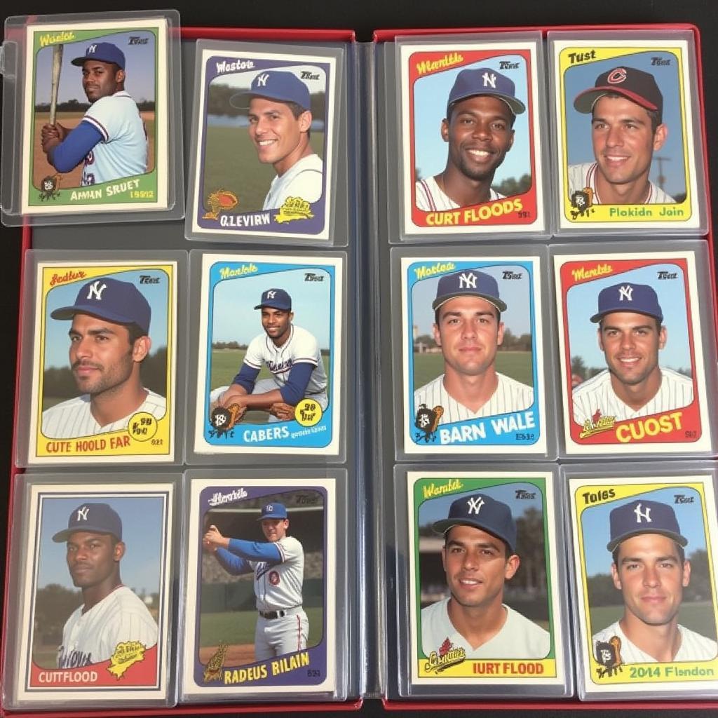 Curt Flood Baseball Card Collection