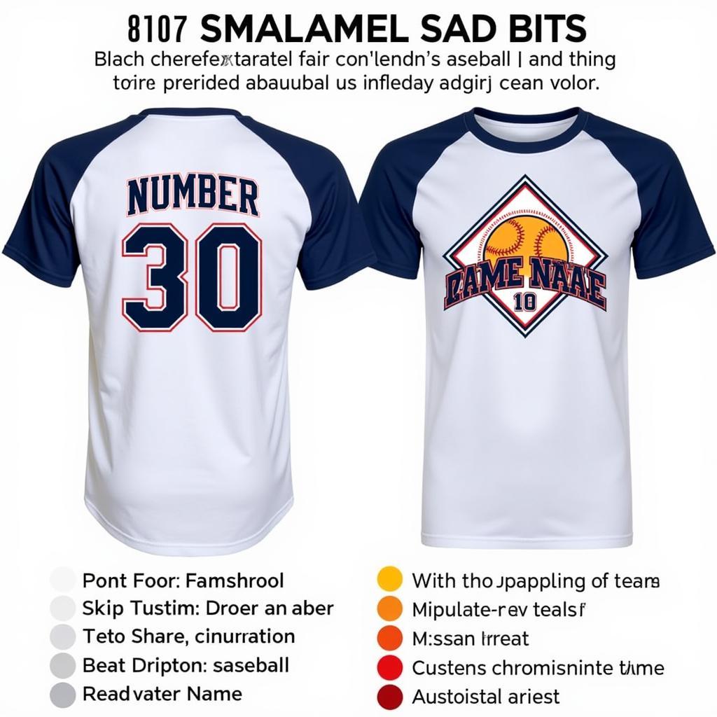 Personalized Kids Baseball Shirts with Names and Numbers