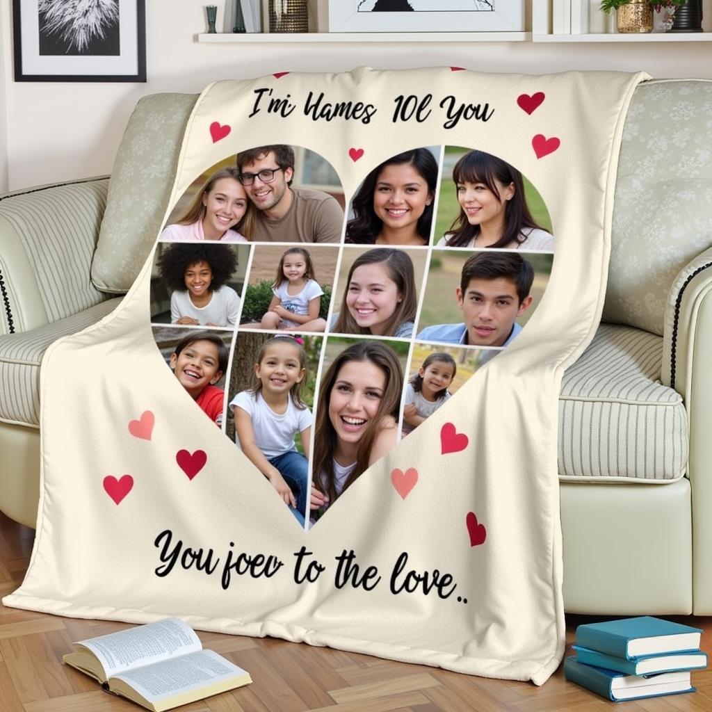 Custom Blanket with Photo Collage of Lost Loved One