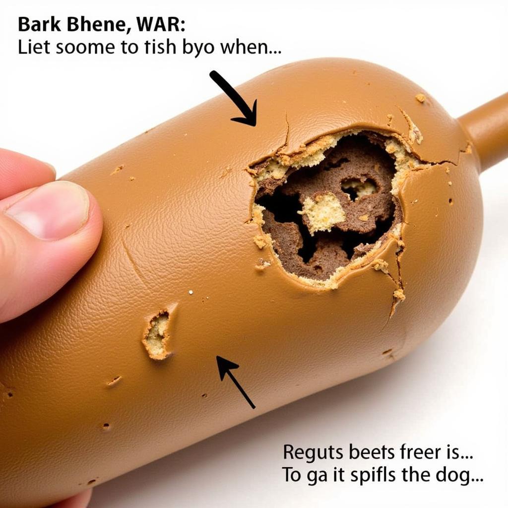 Inspecting a Damaged Bark Brew Dog Toy