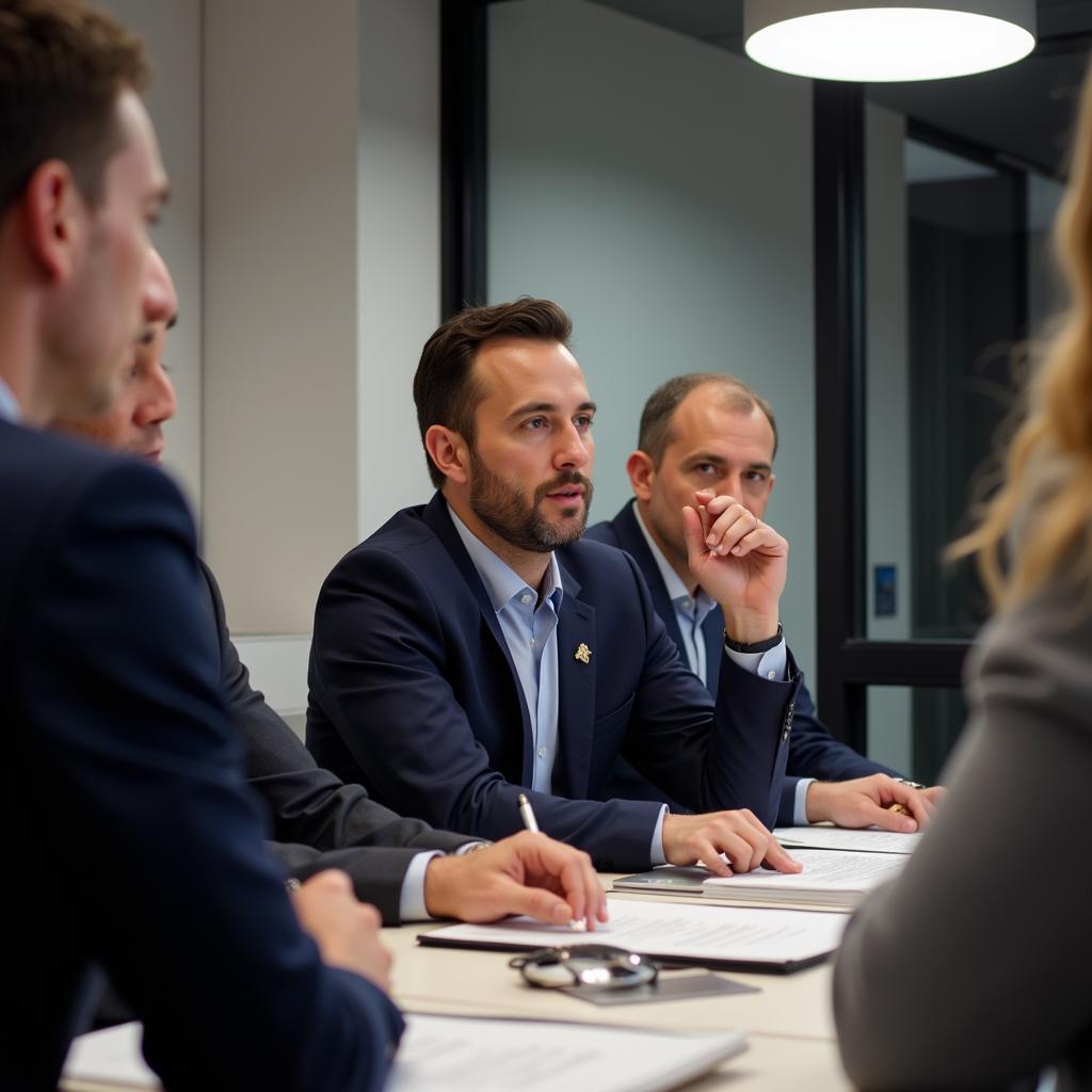 David Burroughs in a strategy meeting at Beşiktaş