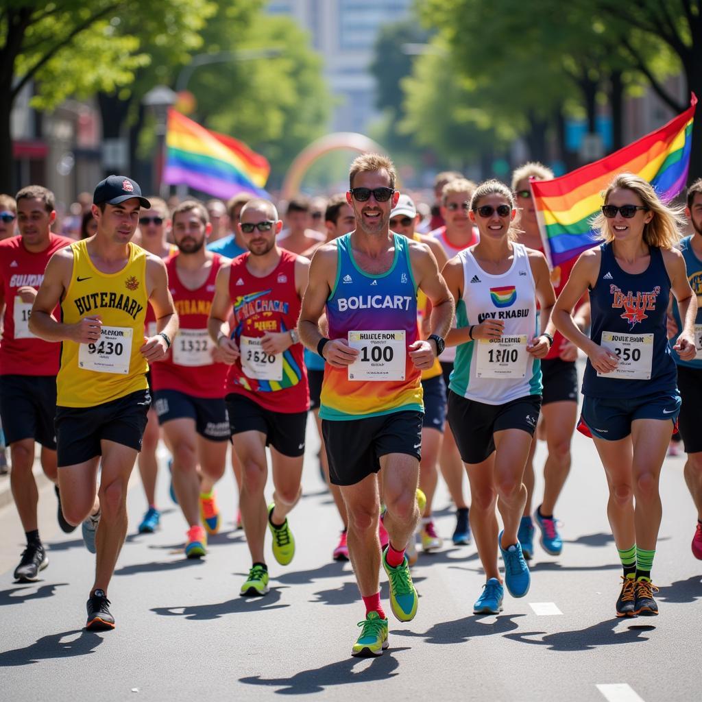 Runners Participating in the Denver Pride 5k