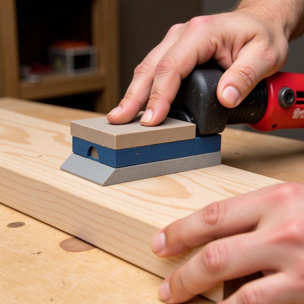 Using a Diamond Sanding Block on Wood