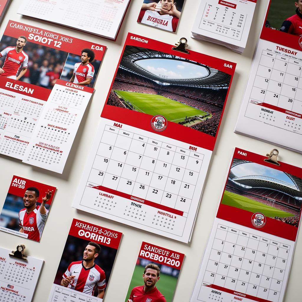 Various Besiktas Magnetic Monthly Calendars