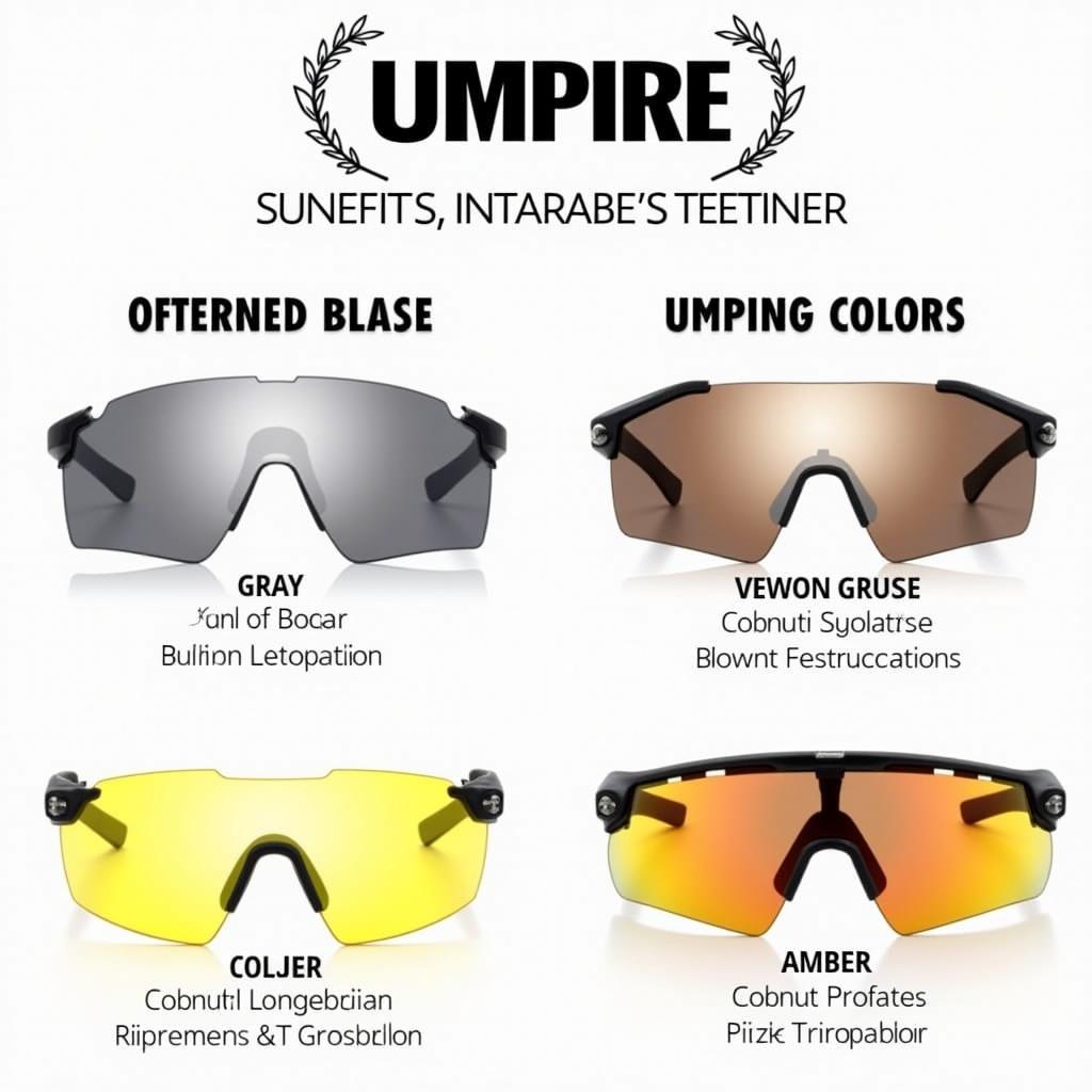 Different Colored Lenses for Umpire Sunglasses