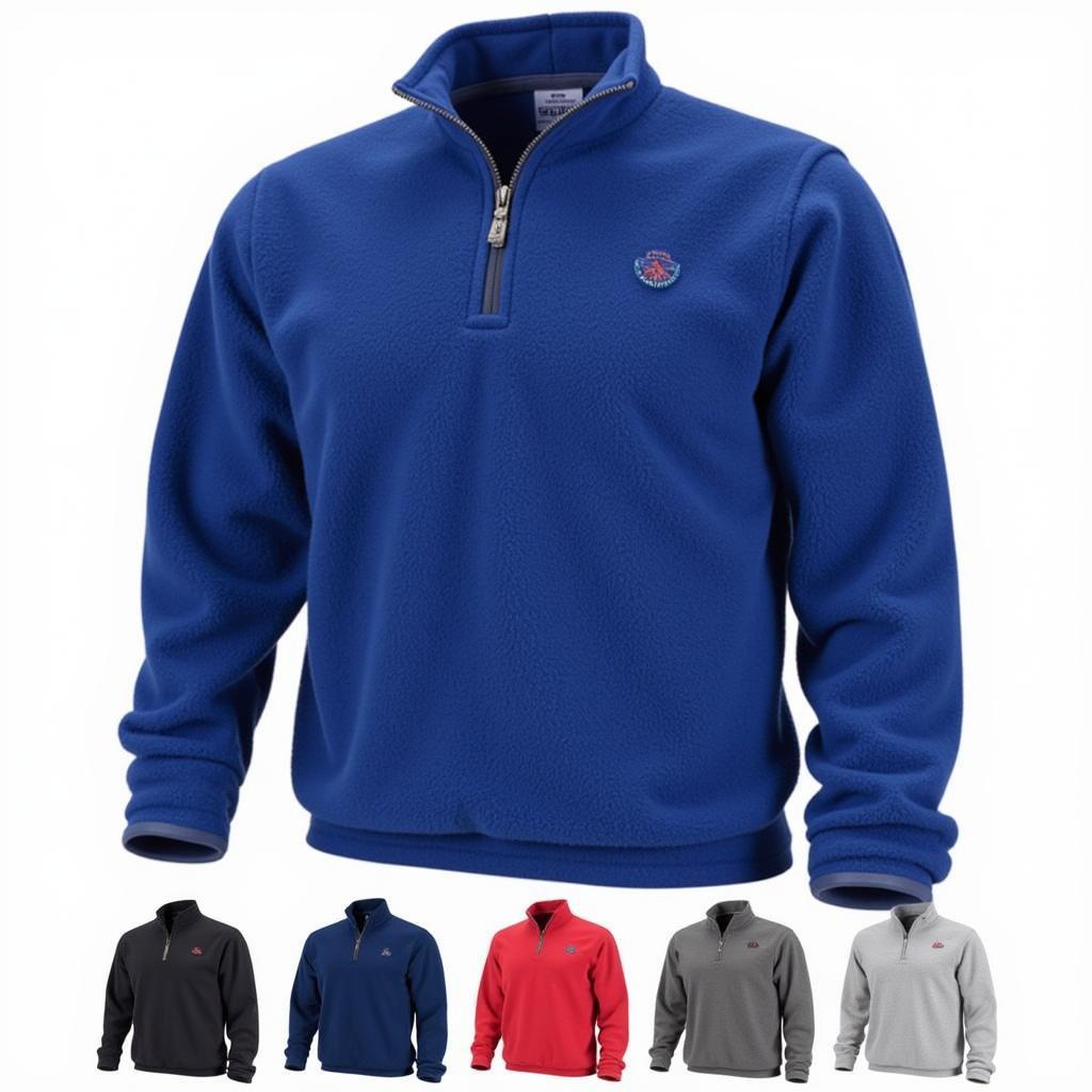 Display of the majestic fleece pullover in various color options, including black, white, and gray.