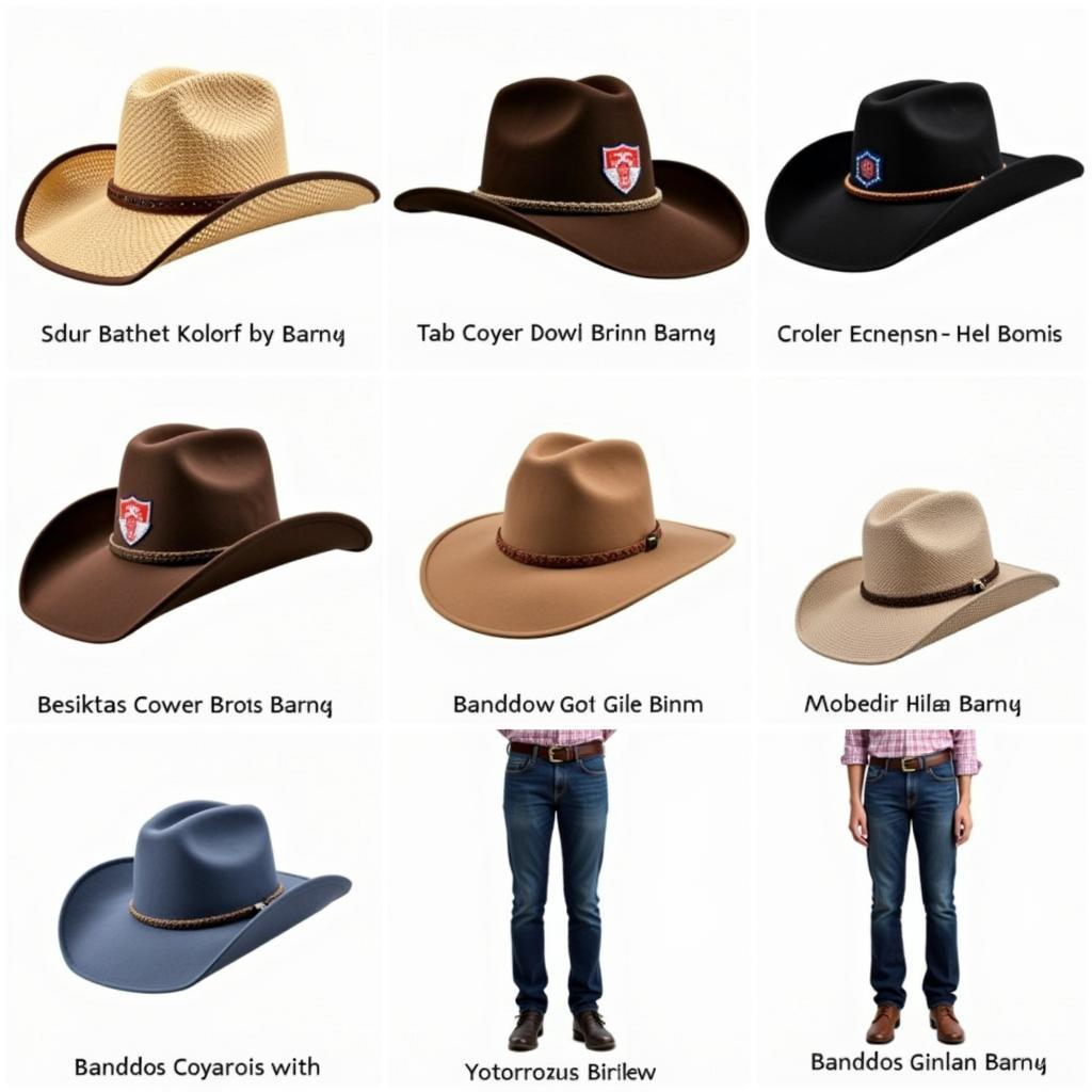 Different cowboy hat styles for Besiktas fans