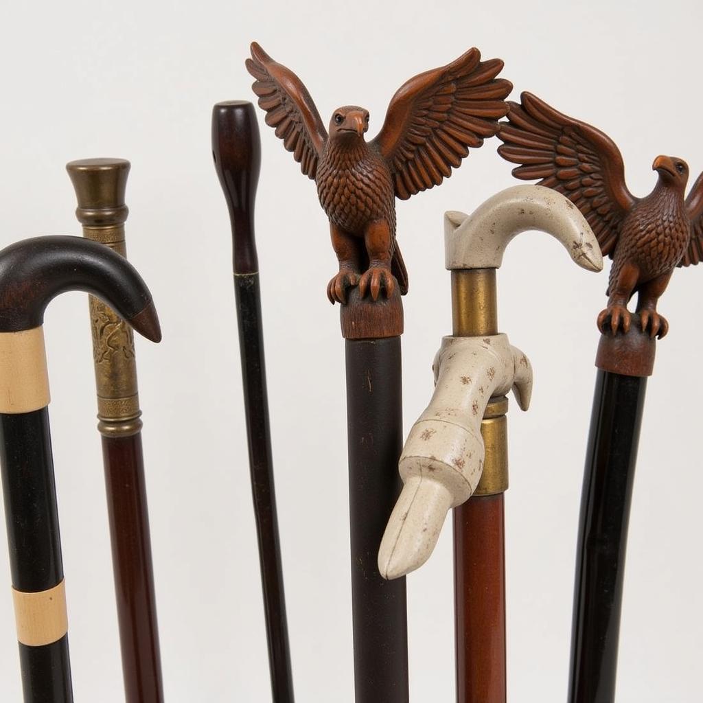 Variety of eagle walking cane designs