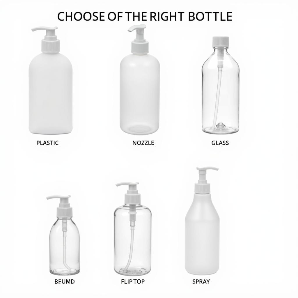 Various sizes and types of empty hand sanitizer bottles.