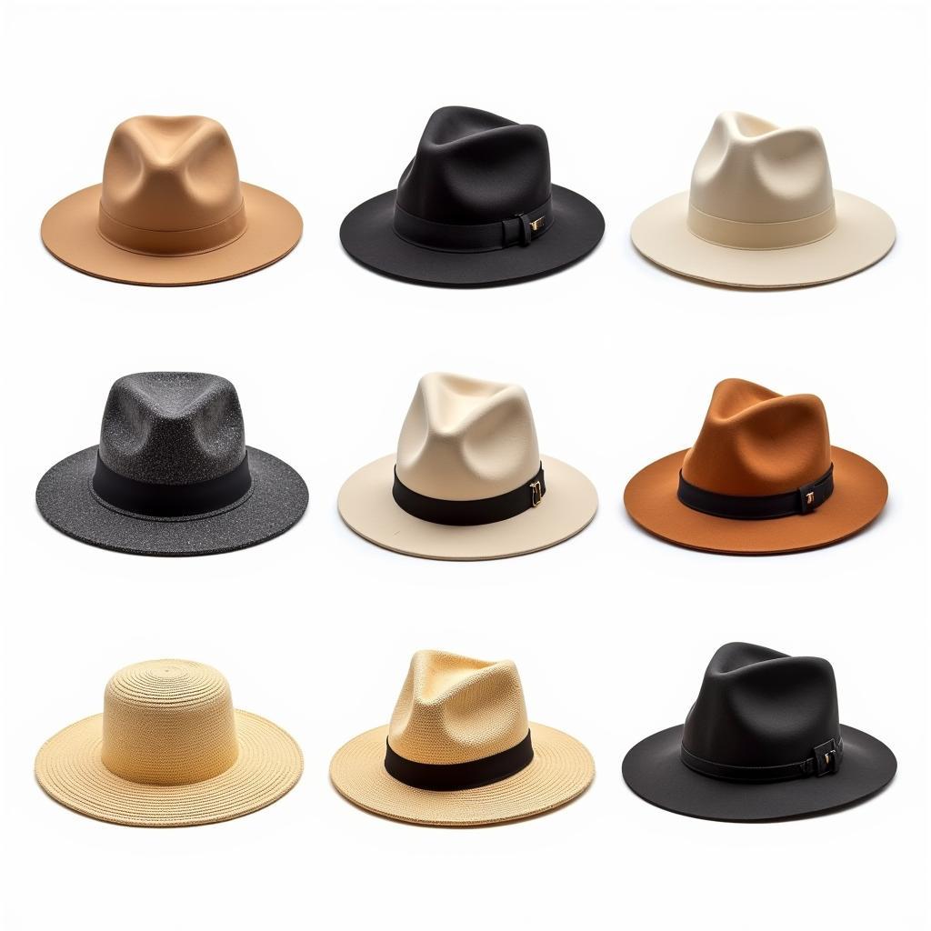 Variety of hat bills made of different materials