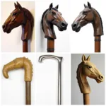 Various Horse Head Walking Stick Materials - Wood, Metal, and Resin