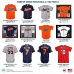 Various Jose Altuve signed jerseys, including game-worn and special edition jerseys