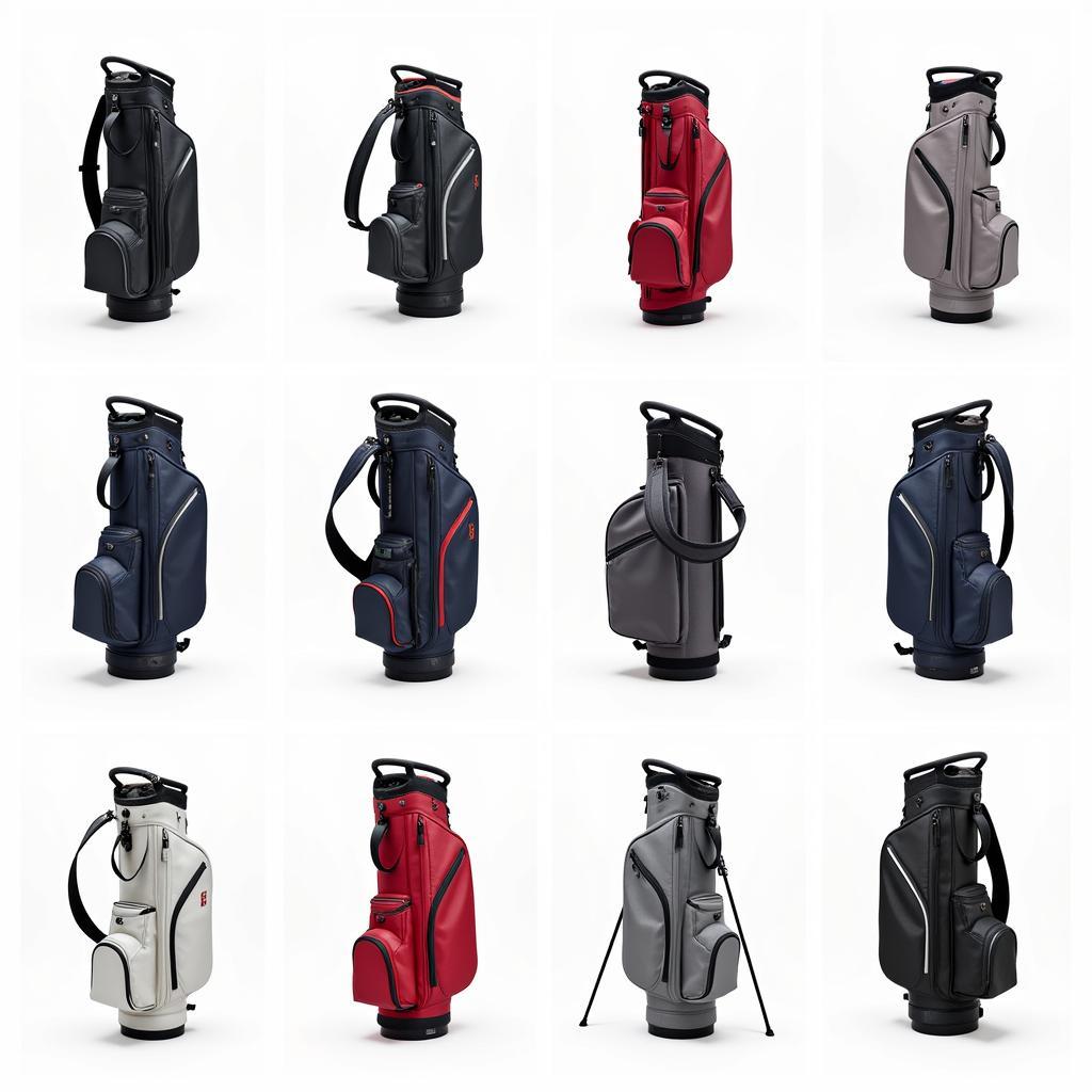 Variety of single strap golf bags showcasing different styles and features