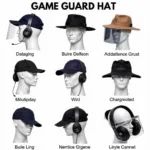 Different types of game guard hats available, showcasing various designs, materials, and features.