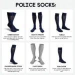 Variety of Police Socks: Crew, Over-the-Calf, and Compression