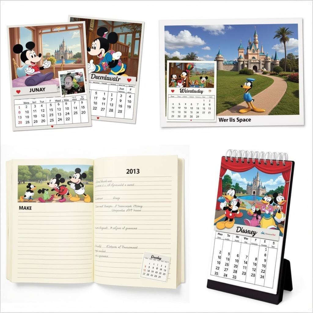 Various Disney Calendar Styles and Sizes