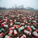 Disposable Holiday Coffee Cups in Landfill