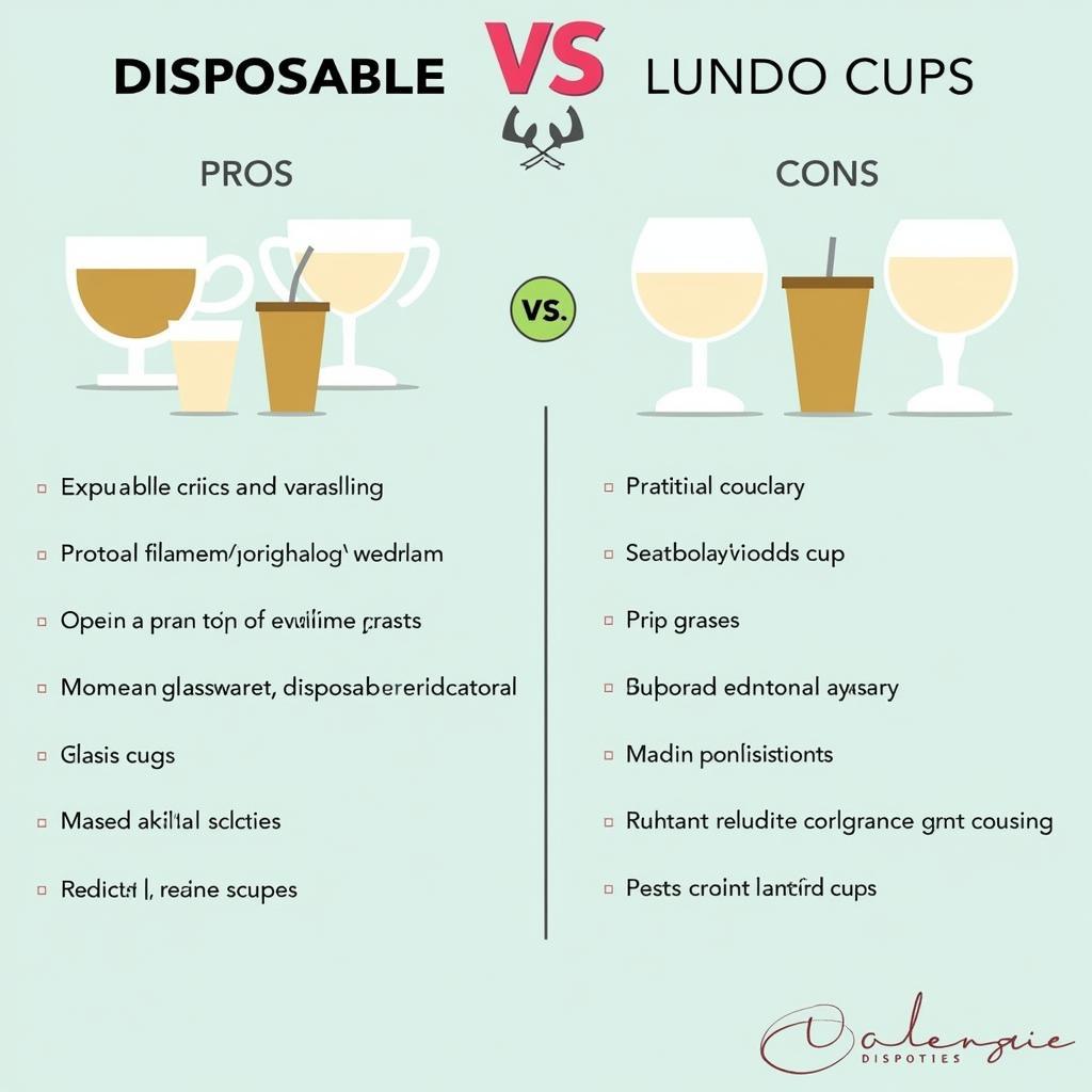 A comparison of disposable and reusable wedding cups, showcasing different materials and aesthetics.