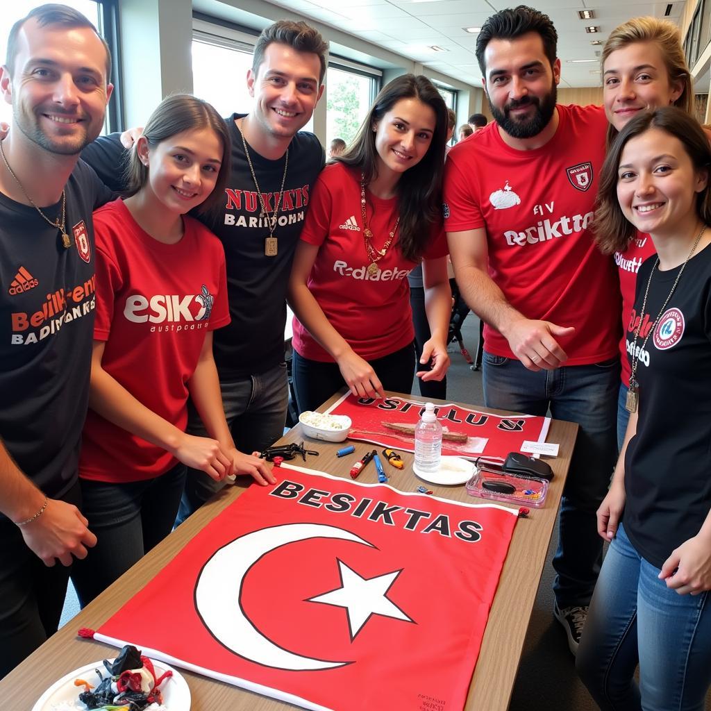 DIY Besiktas Banners: Fans creating homemade banners