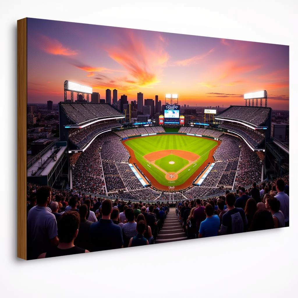 Framed Canvas Dodger Stadium Wall Art