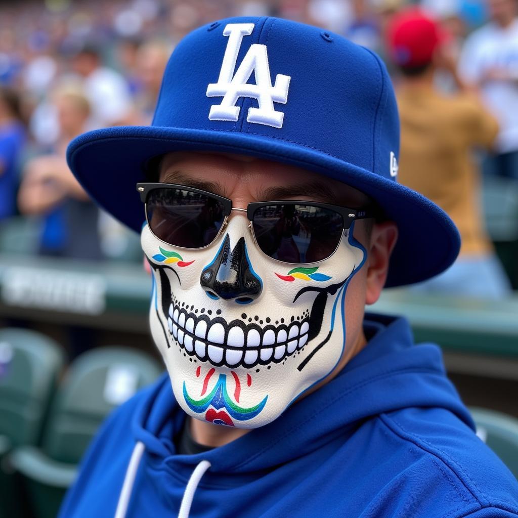 Dodgers Sugar Skull Hat on a Fan