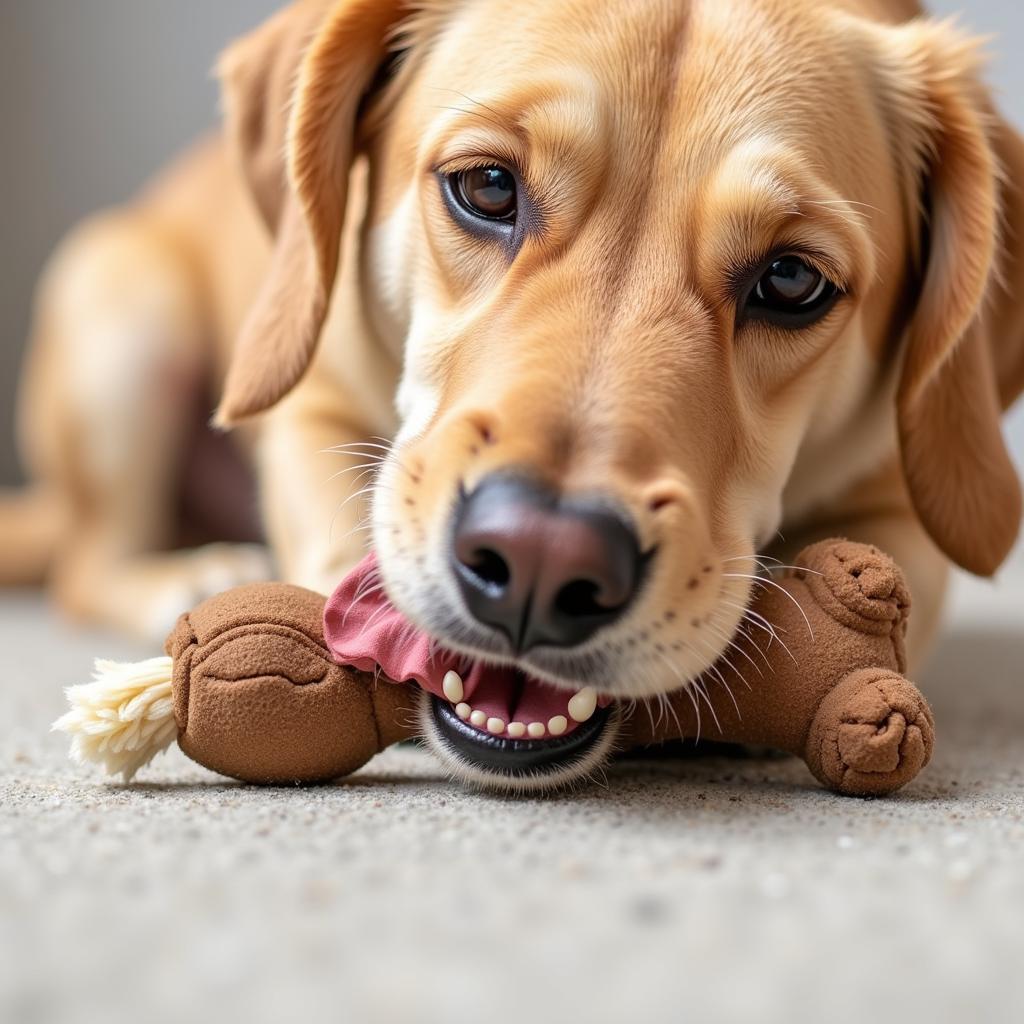 Dog Enjoying a Bark Brew Dog Toy