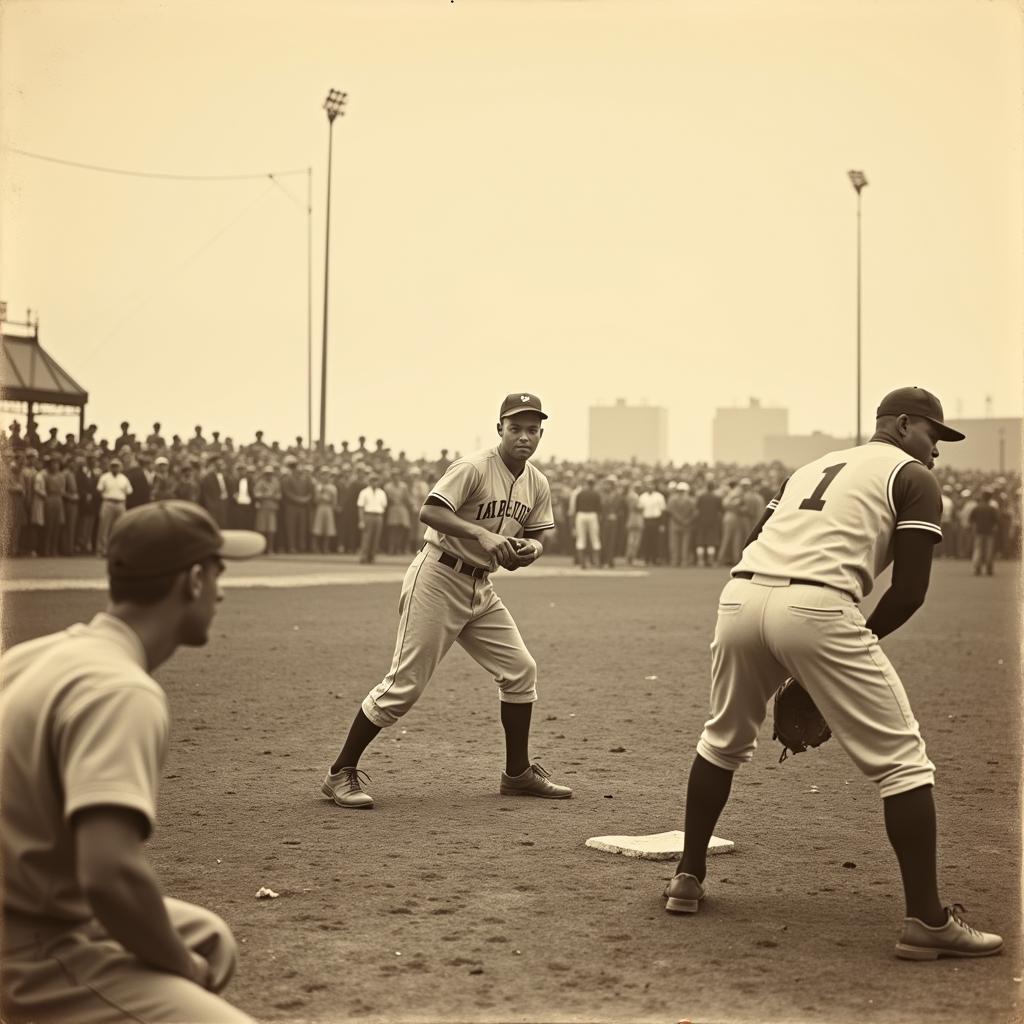 Early MLB teams playing a game