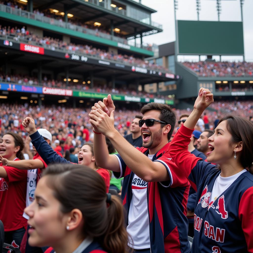 East Coast Baseball Fans Cheering for Their Team