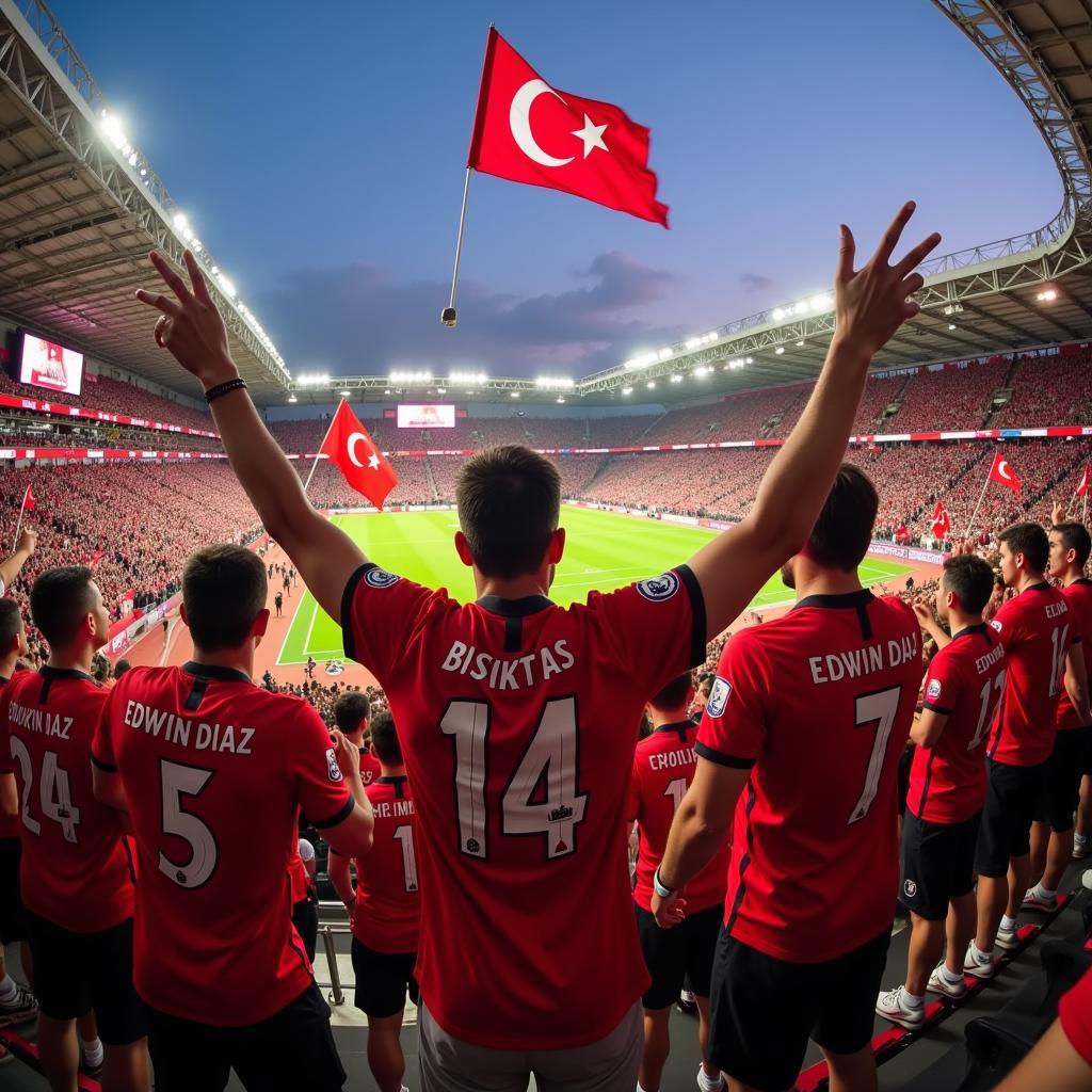 Edwin Diaz Besiktas Jersey - Fans in the Stands