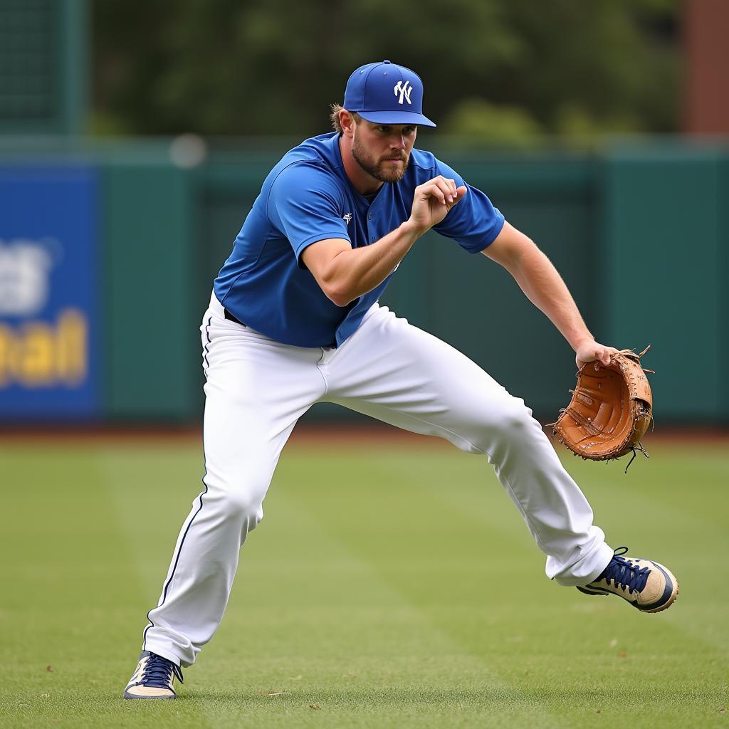 Elite Baseball Player Fielding Drill