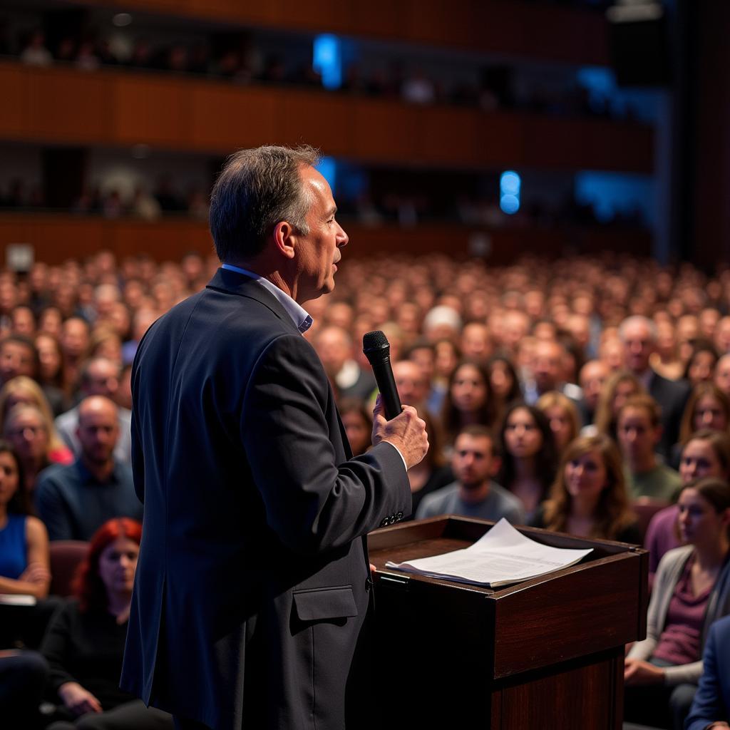 Equity Conference Keynote Speaker Addressing the Audience