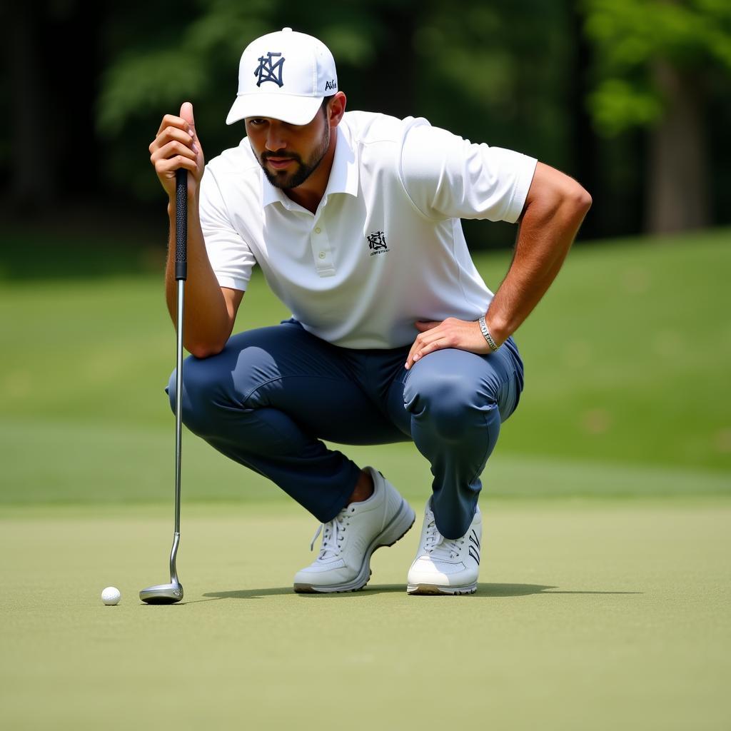 Eric Brown Golfer Lining Up a Putt