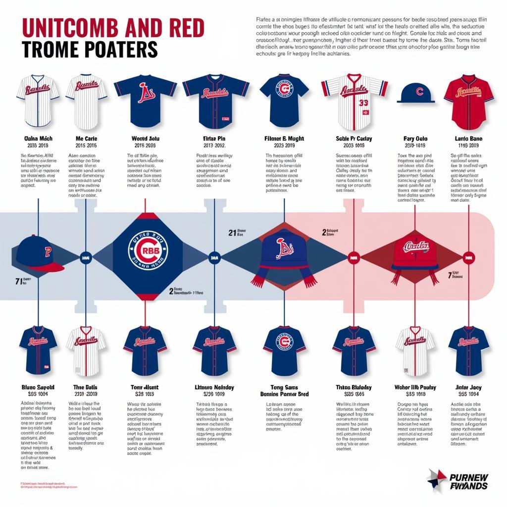 Evolution of Blue and Red Baseball Uniforms