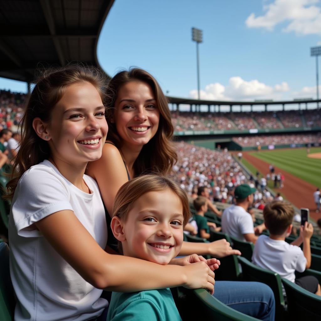 Family Enjoying a Baseball Game