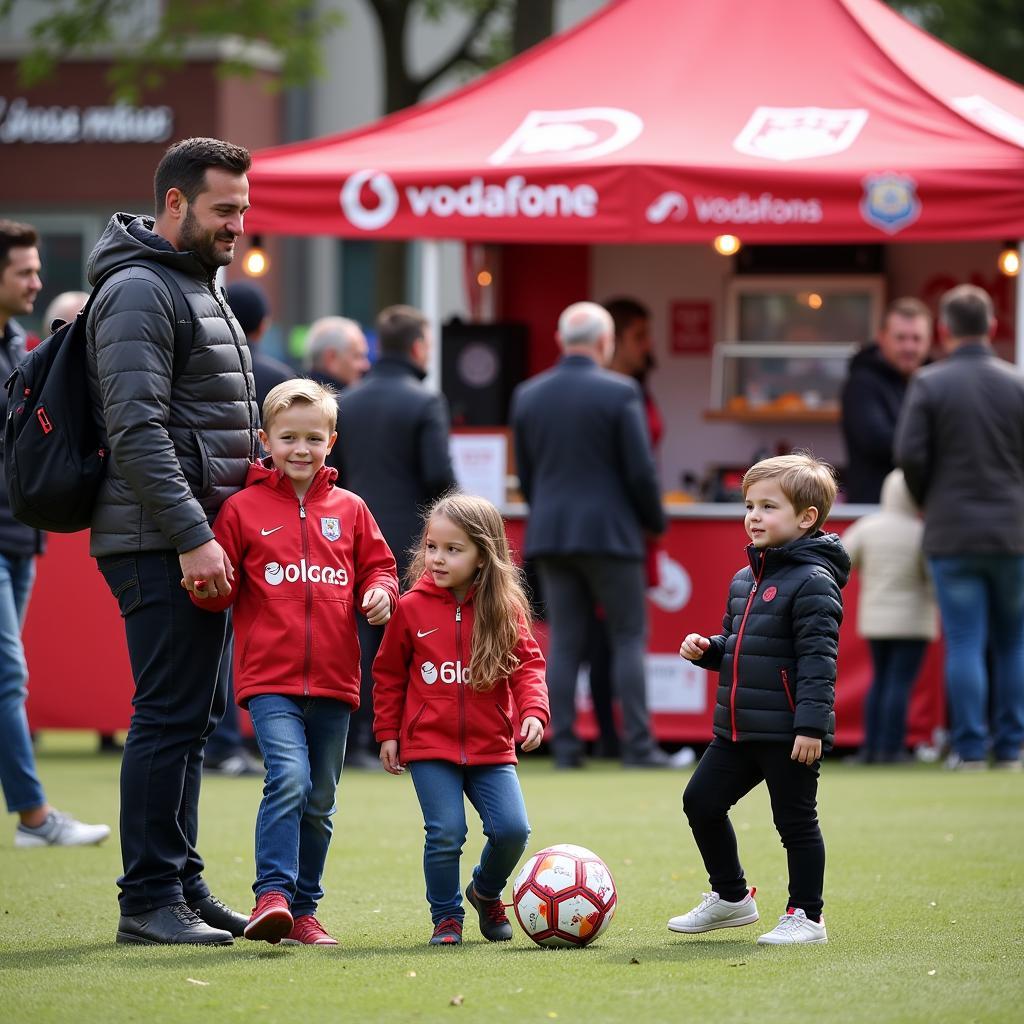 Family enjoying pre-game festivities at Besiktas