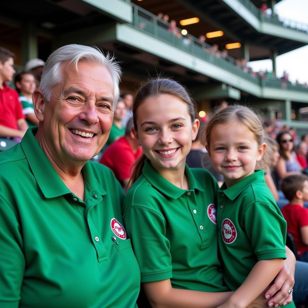 Family in Matching Philly Phanatic Polo Shirts at a Baseball Game