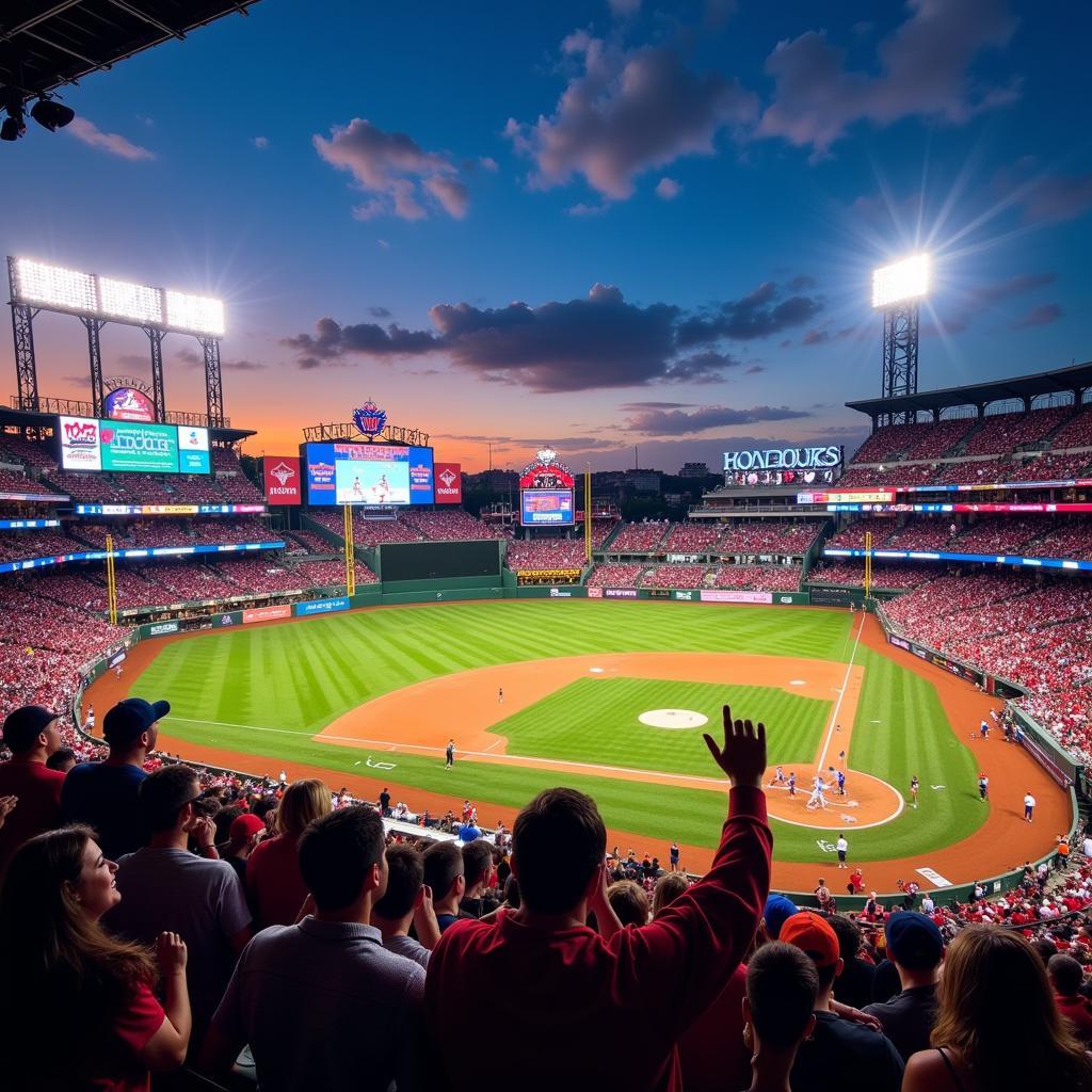 Fans Watching Baseball Game in a Stadium