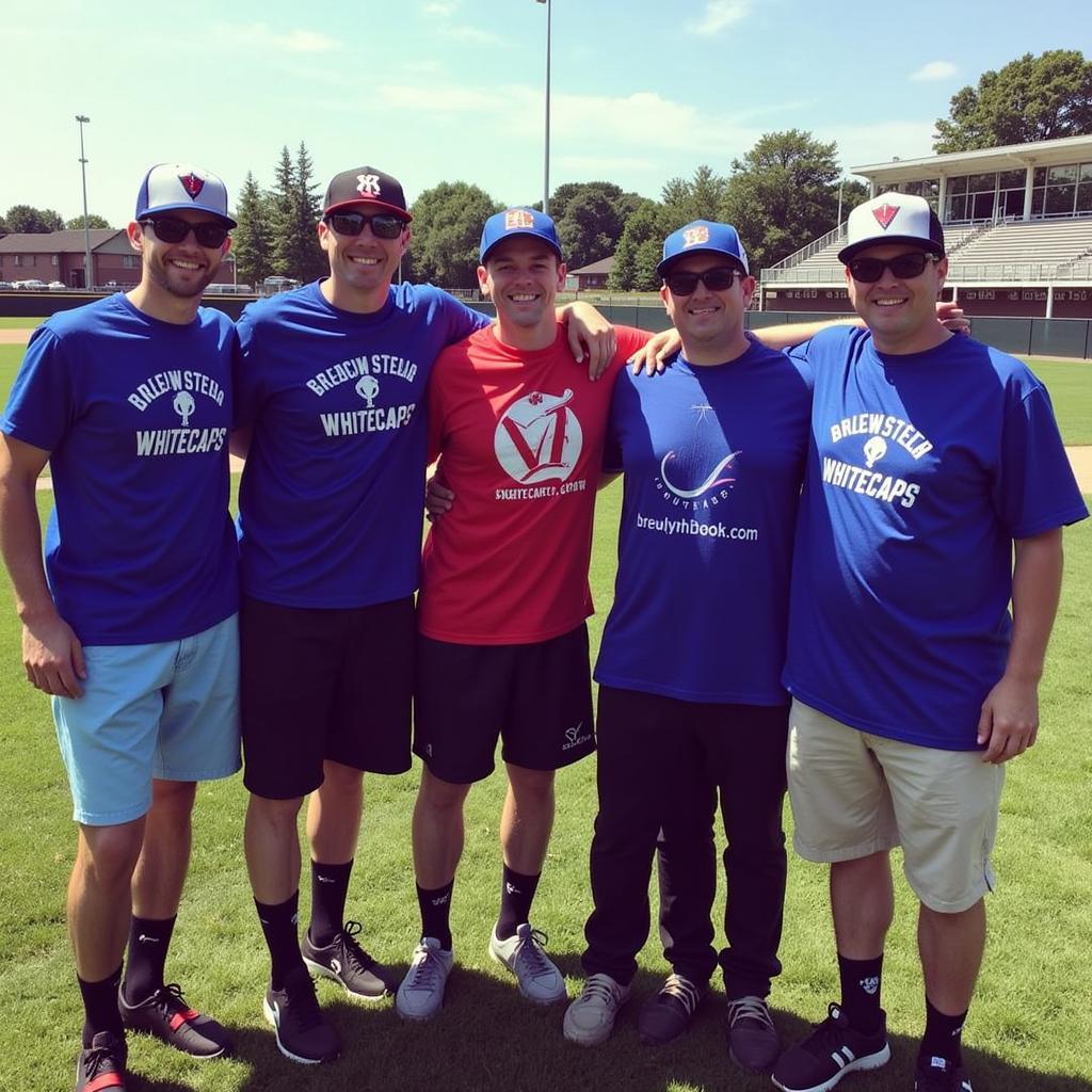 Fans Wearing Brewster Whitecaps Merchandise