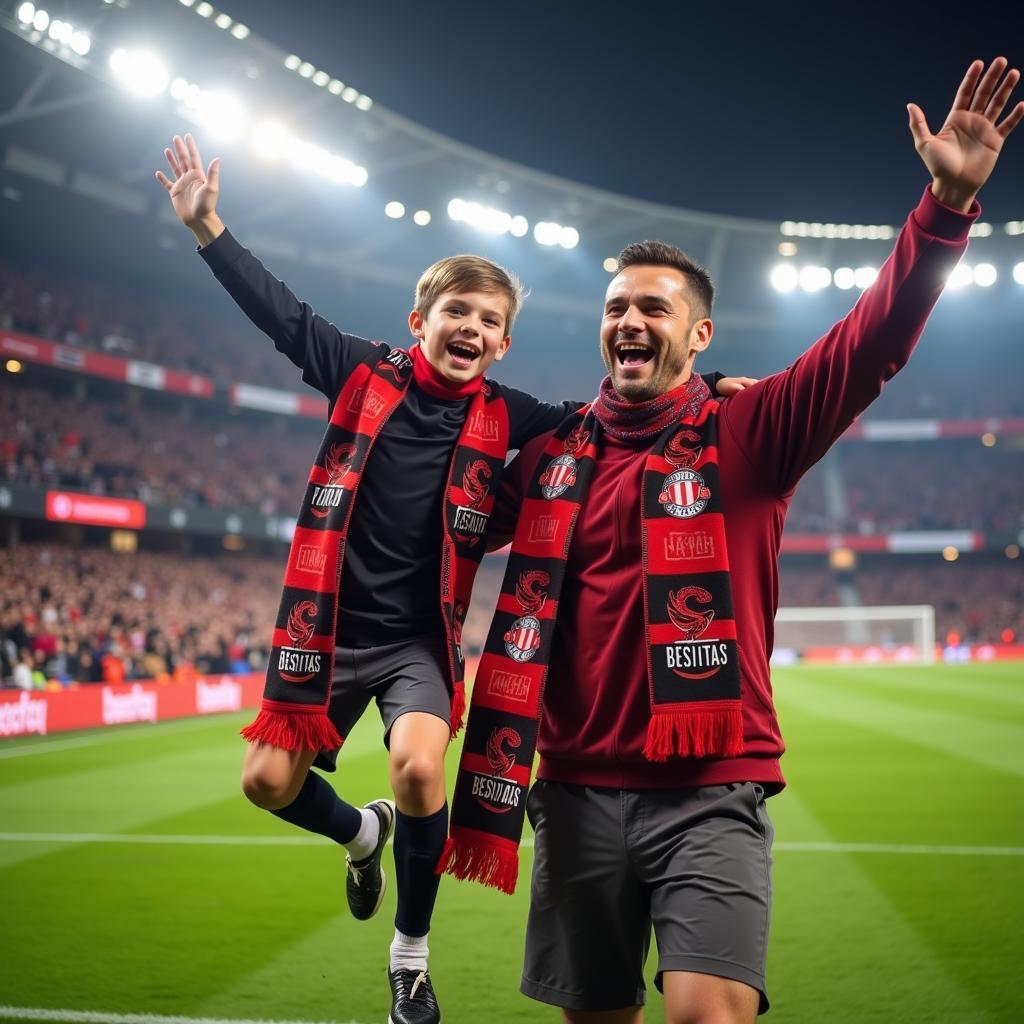 Father and Son Celebrating a Besiktas Goal