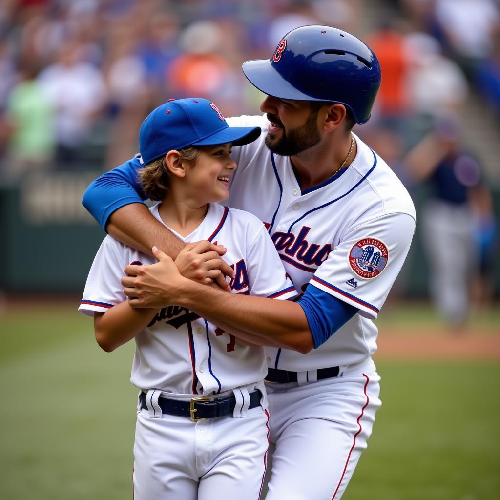 Father and Son MLB Celebration