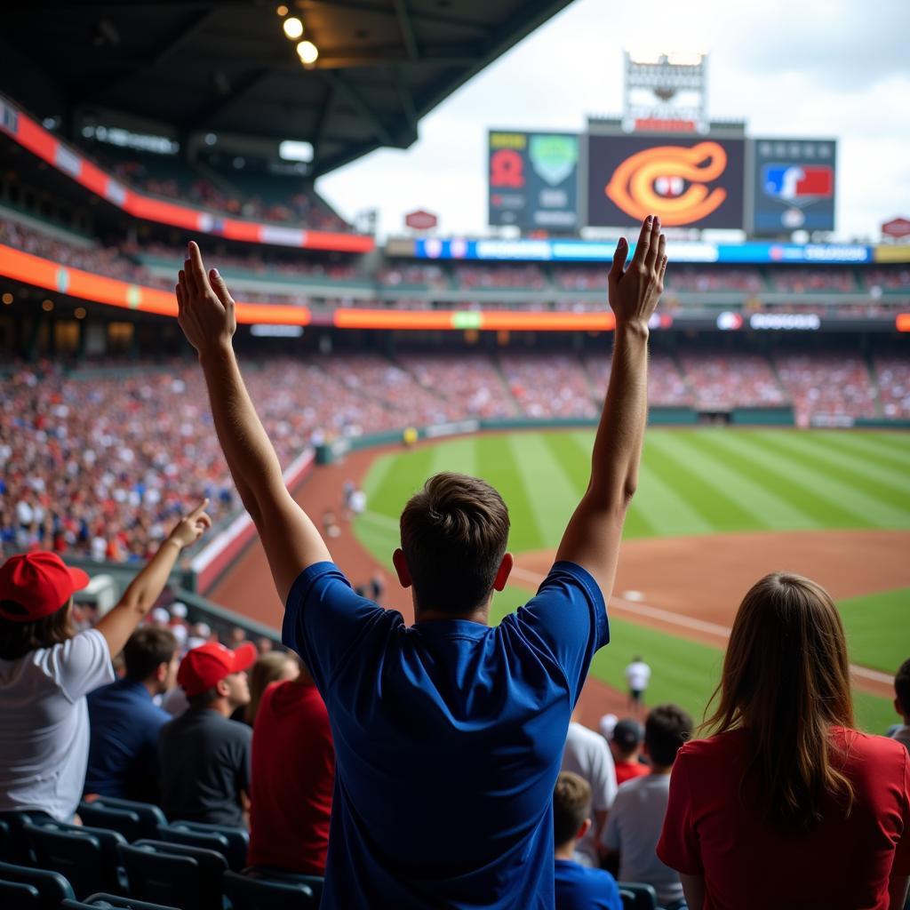 Florida MLB fans cheering during a game.