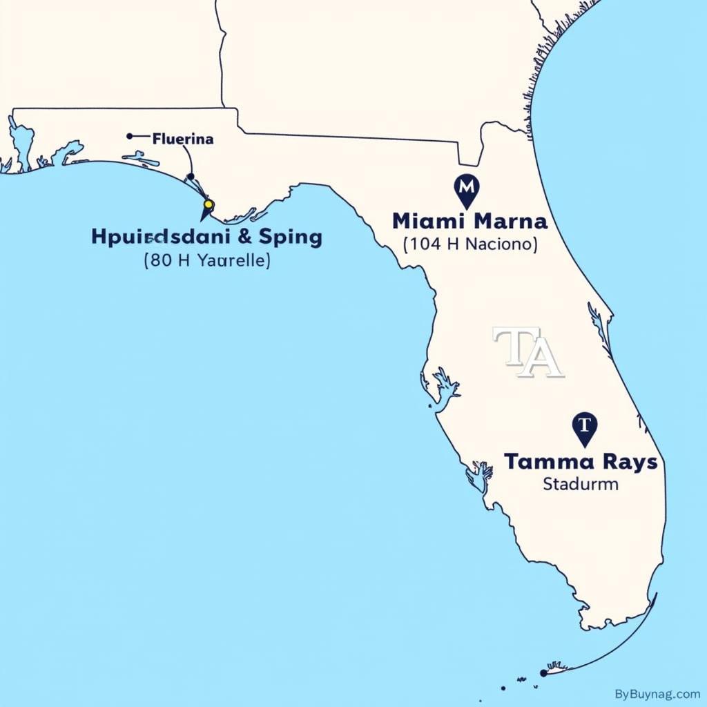 Map of MLB Teams in Florida